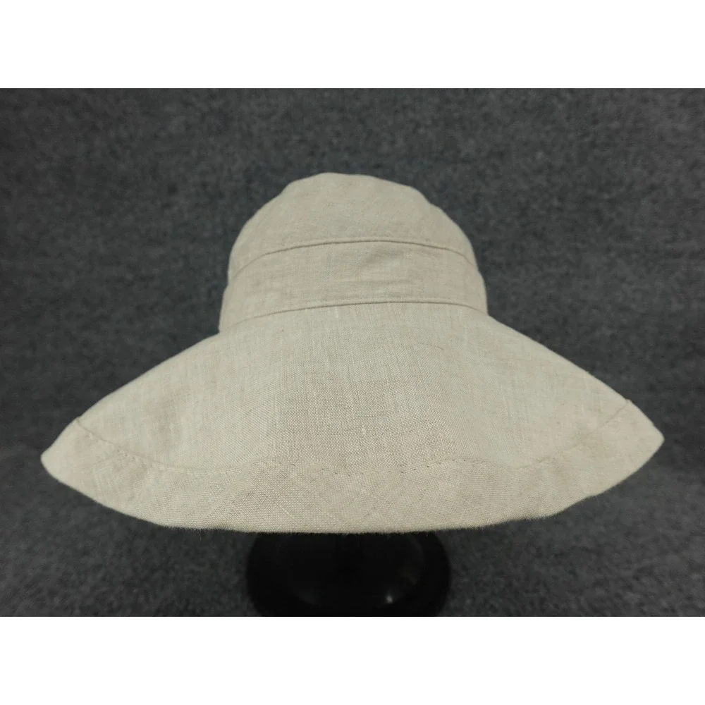 Helen Kaminski Sun Hat Womens OS Oatmeal Excellent Wide Brim Linen Floppy